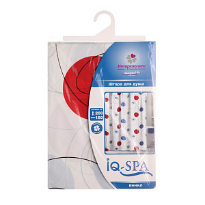 Штора для ванной комнаты IQ-Spa, 180х200 см, ПВХ 000000000001126384