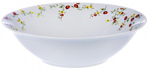 Набор столовой посуды 19 предметов Ситец (десертная 20см-6шт/суповая 23см-6шт/салатник 750мл-6шт/салатник 1,1л) фарфор 000000000001177831