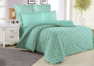 Комплект постельного белья 2-спальный 50х70-2шт ПОСУДА ЦЕНТР мята хлопок 000000000001189028