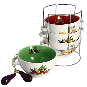 Набор бульонниц Wellberg, 700мл, керамика, 5 предметов 000000000001154842