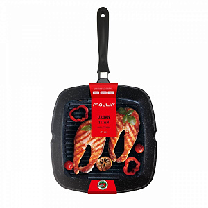 Сковорода гриль Titanium Granit с антипригарным покрытием, индукция, 24 см 000000000001162151