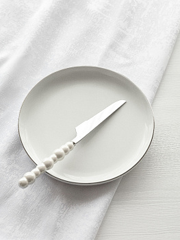 Нож столовый DE'NASTIA Pearl белый нержавеющая сталь/ручка керамика 000000000001227727