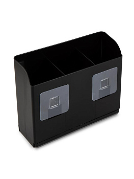 Подставка для столовых приборов 20х7х15,5см черный пластик 000000000001228326