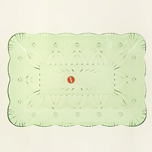 Блюдо сервировочное 27х19см BROOKLYN GREEN иранское стекло 000000000001209535