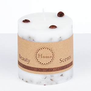 Свеча 7х7,5см классическая колонна Кофе 000000000001209188