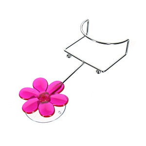 Подставка для губки с цветком на присоске Мультидом, пластик, сталь 000000000001126913