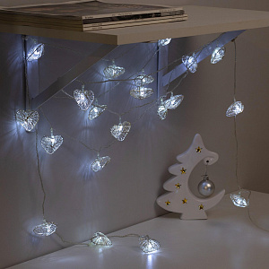 Гирлянда-Нить 4м 20LED LUAZON LIGHTING IP20 220В 8 режимов Сердце проволока с насадками прозрачная нить свечение белое 000000000001207984