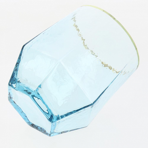 Стакан 390мл LUCKY Ледяной голубой с золотой каймой стекло 000000000001210472