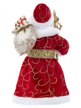 Новогодняя фигурка Дед Мороз в красном костюме из пластика и ткани / 20,5x12,5x41см арт.80149 000000000001191203