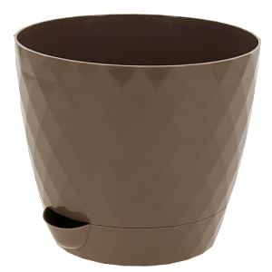 Горшок для растений Румба 1л мокко с пристежным поддоном прикорневой полив 000000000001196337