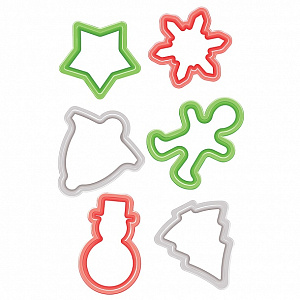 Набор формочек для печенья 6шт PHIBO Новый год пластик 000000000001220302