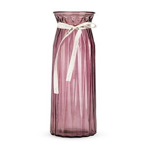 Ваза 30см Лауретта розовая стекло 000000000001220758