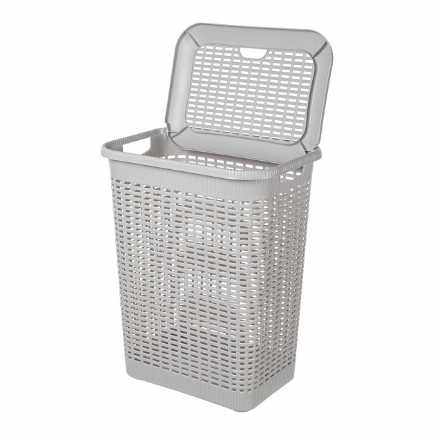 Корзина для белья 50л 42х31х56см ECONOVA светло-серый пластик 000000000001223410