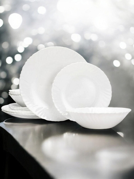 Набор столовой посуды 12 предметов FORA белый стеклокерамика 000000000001223454