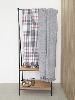 Покрывало 150x200см DE'NASTIA серый вафельное меланж хлопок 000000000001229652