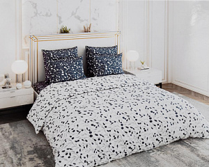 Комплект постельного белья 2,0сп LUCKY (пододеяльник 175х215см, простыня 200х220см, наволочки 50х70см-2шт) Синий вьюнок поплин хлопок 000000000001214243