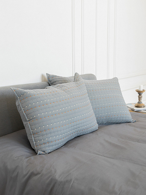 Наволочки декоративные 50x70см 2шт DE'NASTIA Polka dot серый полиэстер 000000000001230728