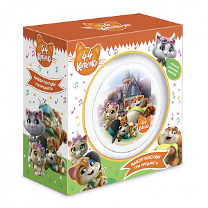 Набор детской посуды 3 предмета ND PLAY 44 Котенка стекло 000000000001193217