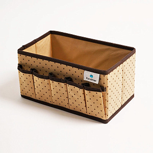 Органайзер для косметики 25x15x13см РУТАУПАК ГОРОХ прямоугольник ткань 000000000001211993