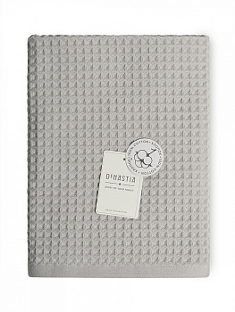 Полотенце вафельное 70x140см DE'NASTIA для бани/сауны 300гр светло-серый хлопок 000000000001228551