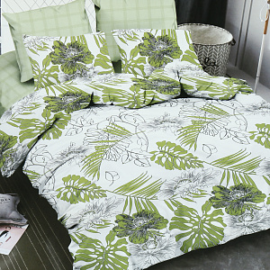 Комплект постельного белья 2-спальный BUENAS NOCHES June Пододеяльник на молнии 175х215см простыня 215х240см наволочка 70х70см-2шт сатин хлопок 000000000001215536