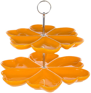 Этажерка-конфетница 2-х ярусная 25,5/30,5см Лего подарочная упаковка керамика 000000000001194014