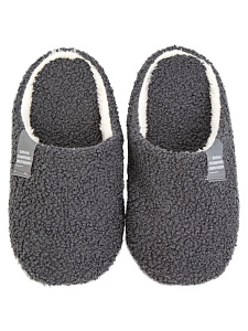 Тапочки домашние 40-41 женские утепленные серый полиэстер/ПВХ 000000000001228835