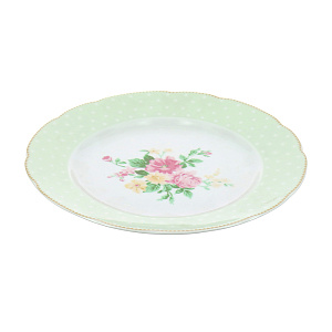 Мелкая тарелка Mix&Match Porcelaine Czech Gold Hands, светло-зелёный, 25 см 000000000001136216