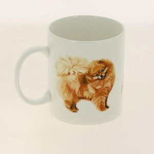 Кружка 420мл Человек собаке друг Шпиц костяной фарфор 000000000001193685