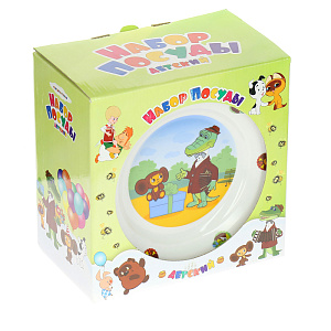 Набор посуды Чебурашка и крокодил Гена Союзмультфильм, фарфор, 3 предмета 000000000001123090