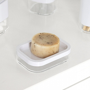 Мыльница 12х9см DE'NASTIA STABLE W белый пластик/акрил 000000000001224733