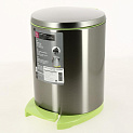 Урна для мусора 6л матовый хром корпус салатовая система SOFT CLOSE плавное опускание крышки PRIMANOVA M-E41-30-05 000000000001201712