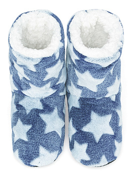Туфли домашние-тапки р.38-40 LUCKY Угги Звезды синий полиэстер 000000000001187776