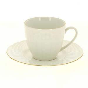 ILAY Чайная пара, чашка 200мл,  Отводка золото, костяной фарфор BNILY02CT520 000000000001189479