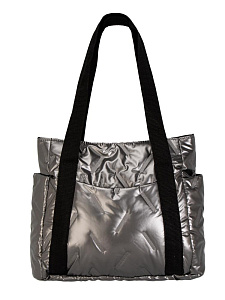 Сумка шоппер 35х11х29см стеганная с боковыми карманами графит полиэстер 000000000001229466