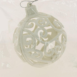 Украшение декоративное Шар 8см белый R010513 000000000001191510