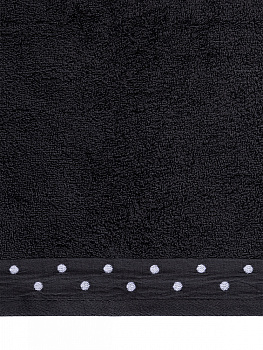 Полотенце махровое LUCKY Бордюр горошек 500gsm 35x70 100% хлопок, графит D100412 000000000001227647