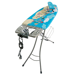 Доска гладильная 122х40см Ника Эльза Делюкс. EURO подставка под утюг. Подрукавник. Розетка+удлинитель 1,9м. Гладильная поверхность-металл чехол-хлопок 000000000001013186