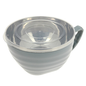 Миска 900мл с ручкой и крышкой M010192/PC05381 пластик/нержавеющая сталь 000000000001176227
