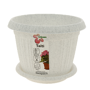 Горшок для цветов Таити D 180 mm с подставкой №3 мраморный 1,9л ING41018FМР 000000000001194535