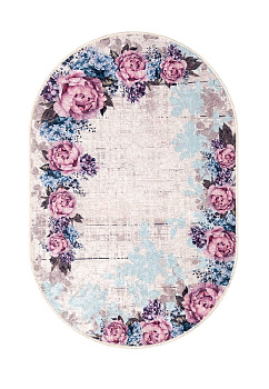Коврик универсальный 60x90см LUCKY РОЗЫ овал сиреневый полиэстер 000000000001206555
