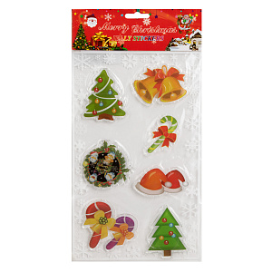 Наклейки новогодние на стекло 15х25см QLPG - 332 000000000001220328