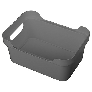 Ящик 27х19х12см 4,6л ECONOVA LUXE универсальный с крышкой серый пластик 000000000001206121