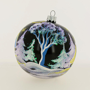 Декоративное украшение 10см Шар 5 БИРЮСИНКА Ночь стекло 000000000001095109