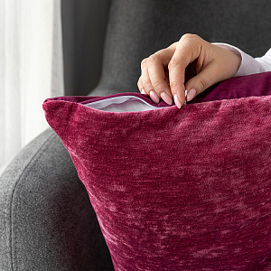 Наволочка декоративная 45х45см DE'NASTIA на молнии фиолетовый велюр меланж полиэстер 000000000001226963