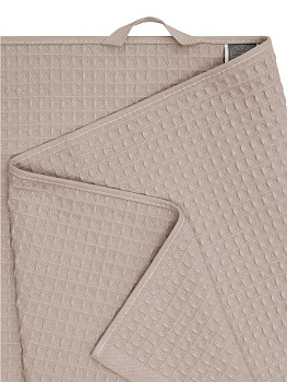 Полотенце вафельное 90x150см DE'NASTIA для бани/сауны бежевый хлопок 100% 000000000001219815