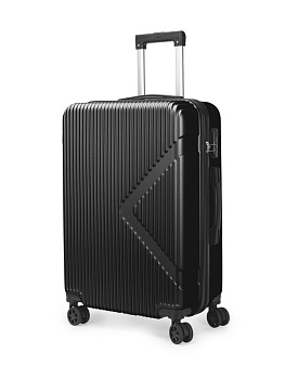 Чемодан на колесах M (42х26х65см) геометрия черный ABS 000000000001226509