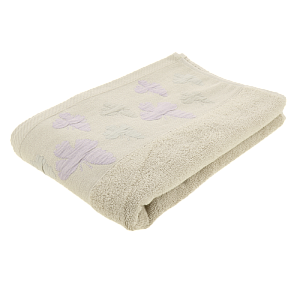 Полотенце 70х130см Dina Me бордюр бабочки бежевое 100% хлопок 000000000001208688