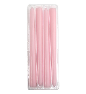 Набор свечей 4шт 25х2см розовые 000000000001216431