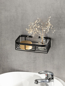 Держатель навесной 18x12x5,5см DE'NASTIA черный алюминий 000000000001227443